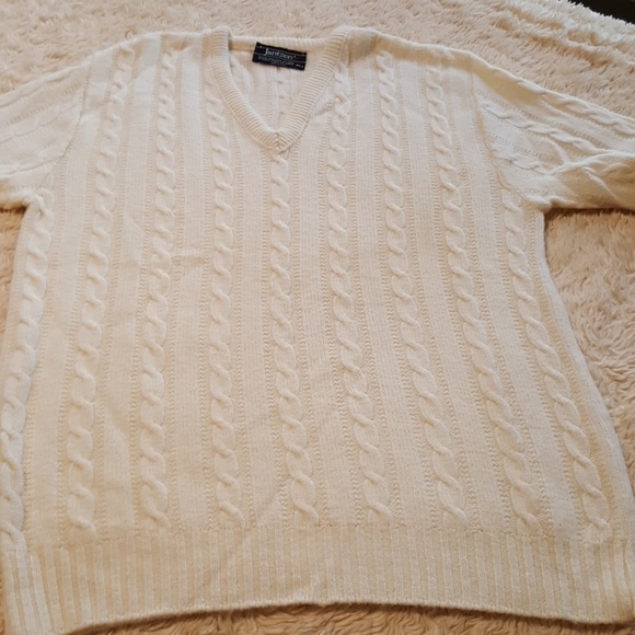 Men's Off White Jantzen V-Neck Sweater. Sz XL. - Picture 6 of 7